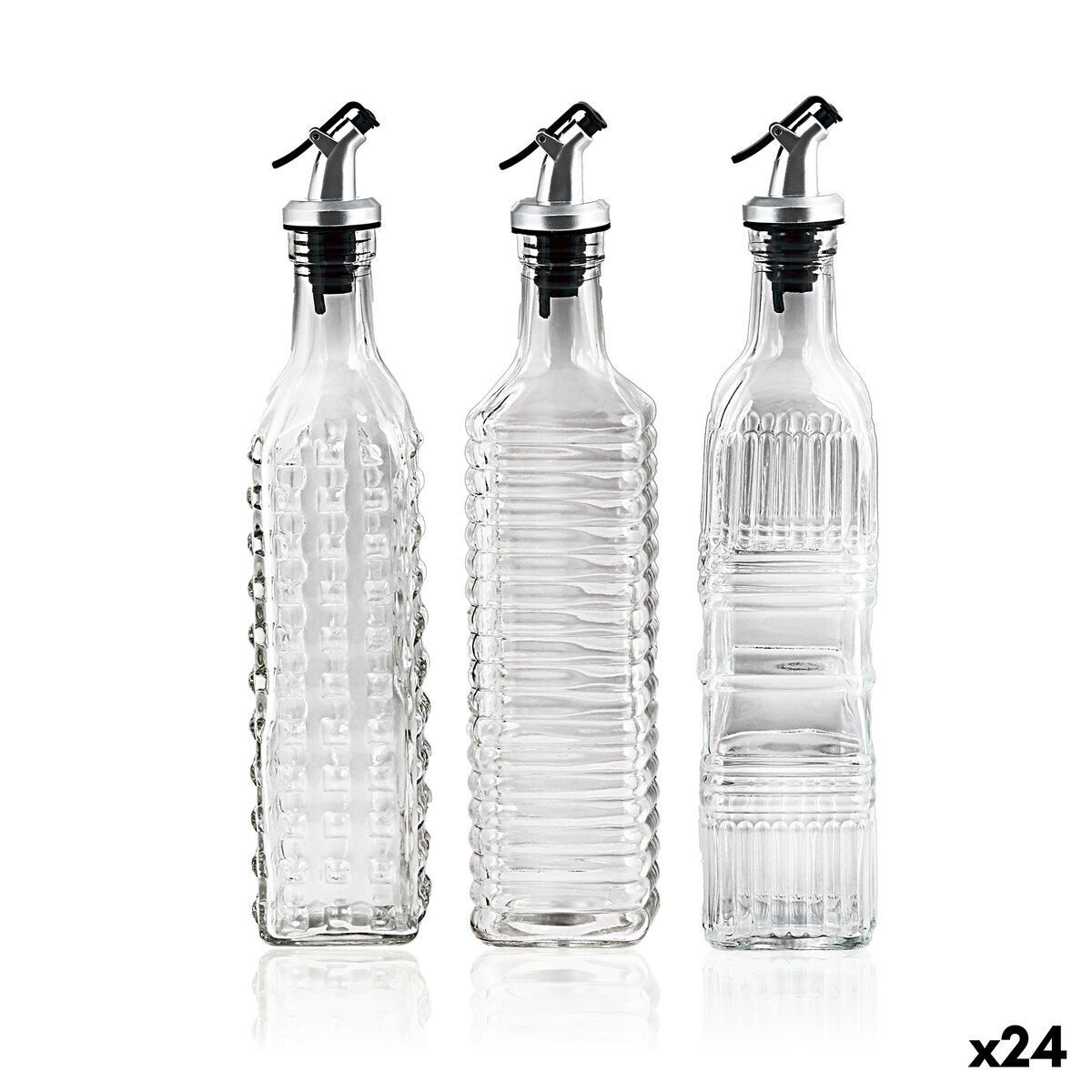Aceitera La Mediterránea Transparente Plateado Vidrio 500 ml (24 Unidades)