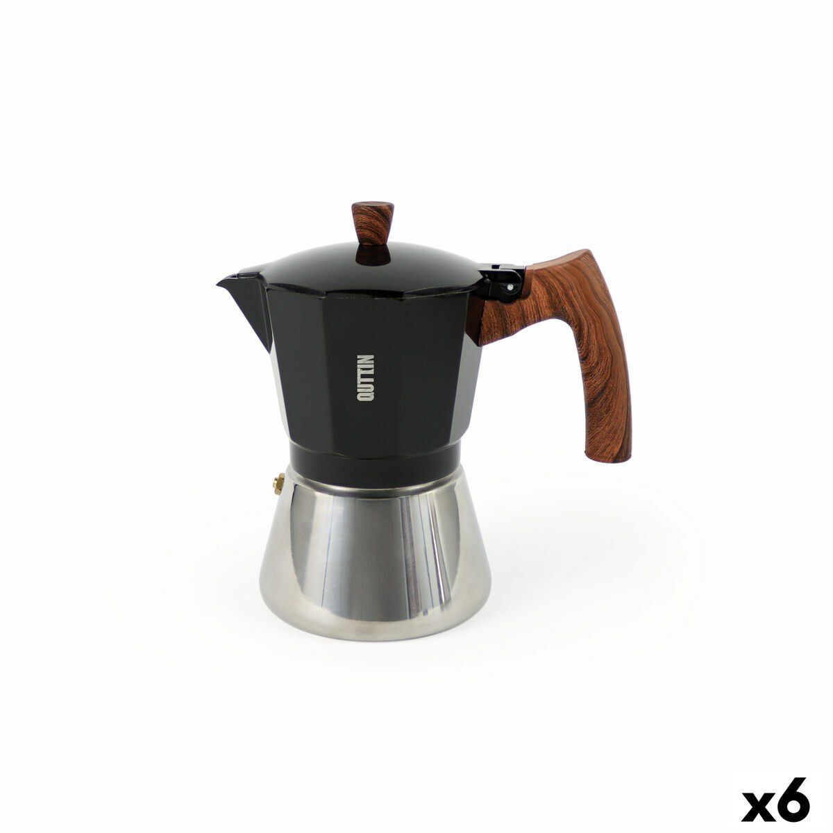 Cafetera Italiana Quttin Negro 0,3 L (6 Unidades)