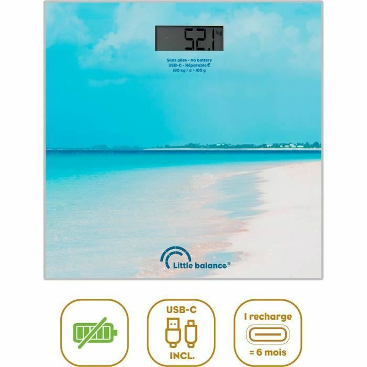 Báscula Digital de Baño Little Balance Caribe Azul