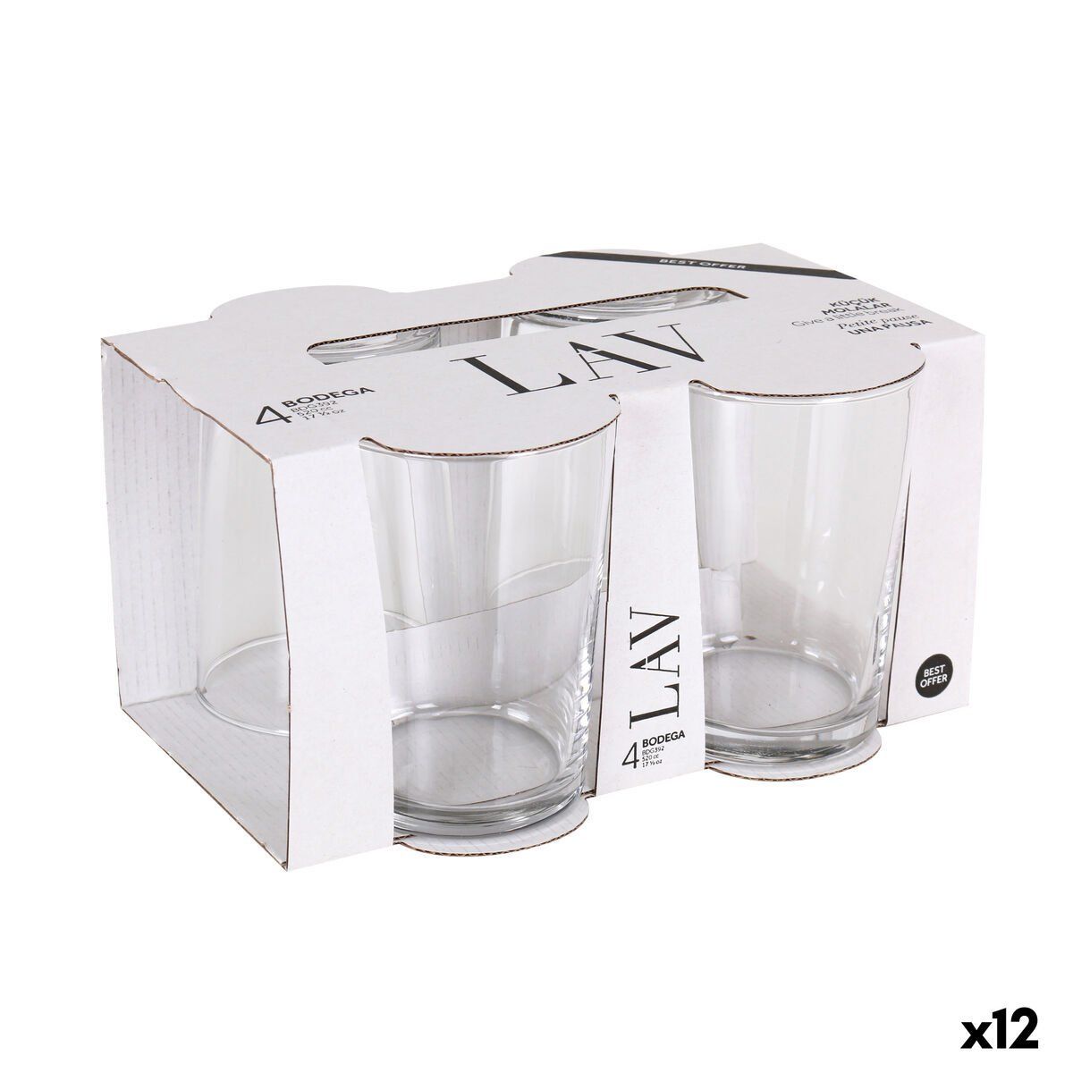 Set de Vasos LAV BEST 520 ml Transparente Vidrio (12 Unidades)