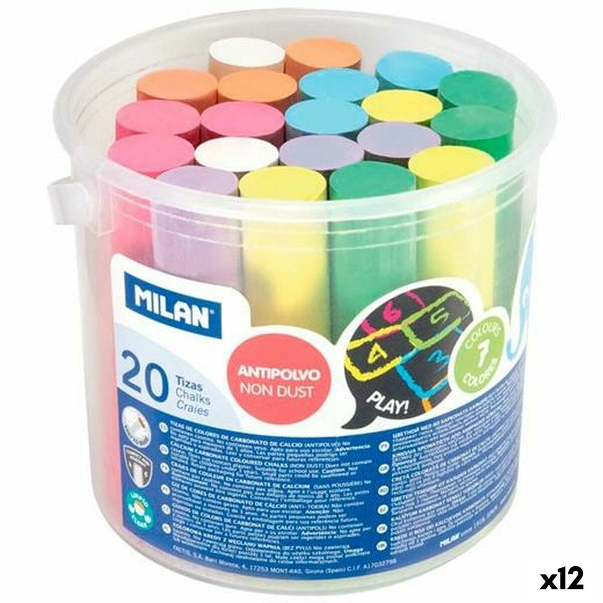 Tizas Milan Multicolor (20 Piezas) (12 Unidades)