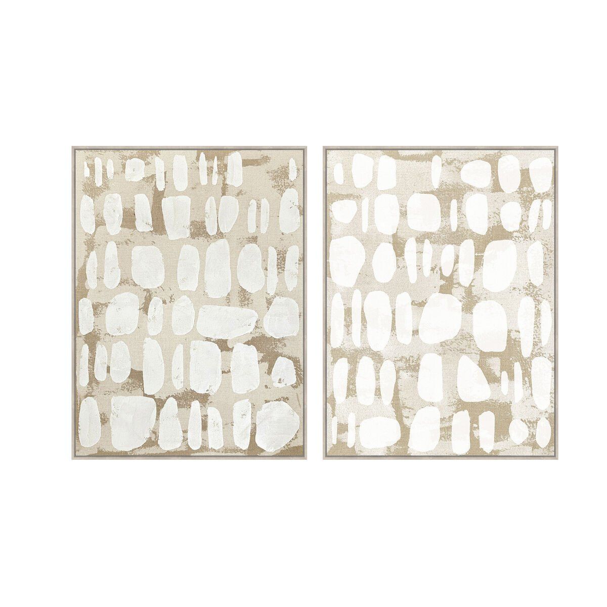 Lienzo Home ESPRIT Blanco Beige Abstracto Urbano 90 x 4 x 120 cm (2 Unidades)