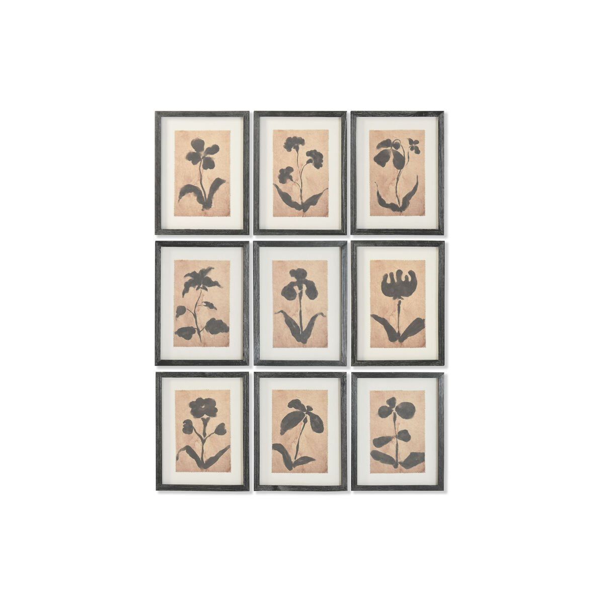 Cuadro Home ESPRIT Cristal Abeto 30 x 2 x 40 cm (9 Unidades)