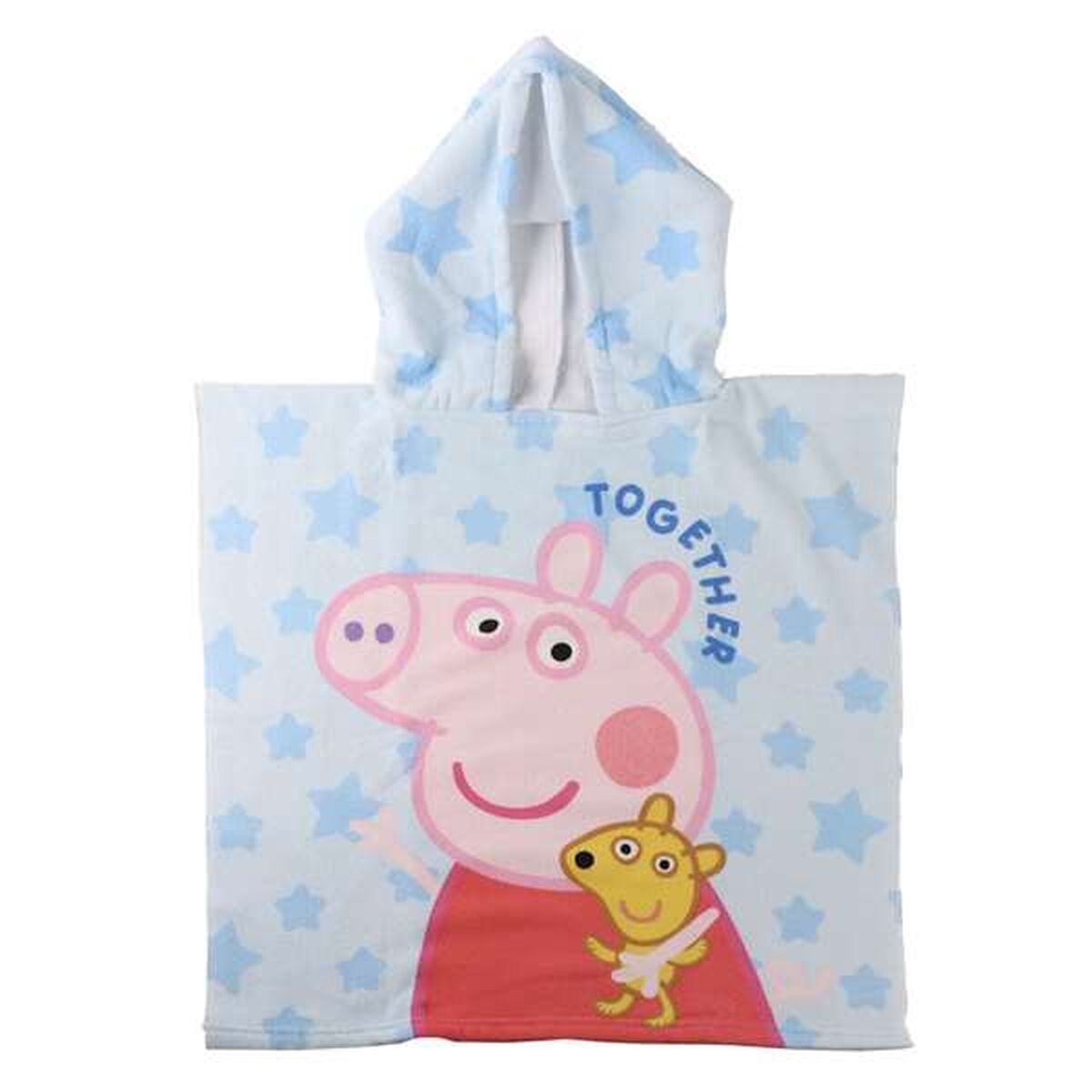 Poncho-Toalla con Capucha Peppa Pig Azul claro 55 x 77 cm