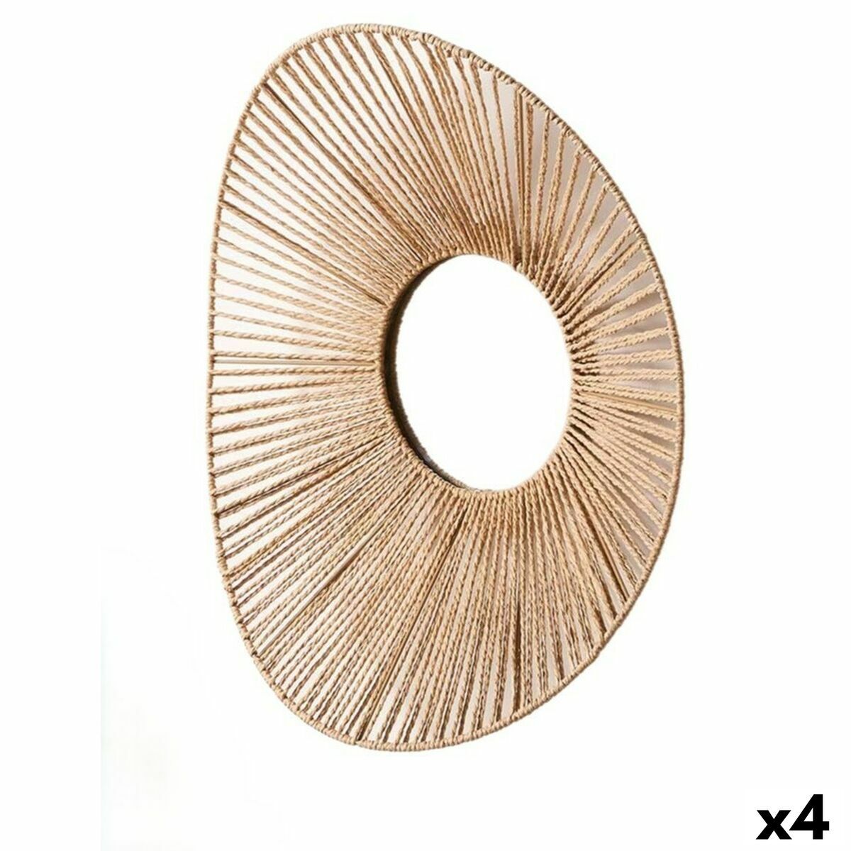 Espejo de pared Gift Decor Natural Ovalado 55 x 14 x 48 cm (4 Unidades)