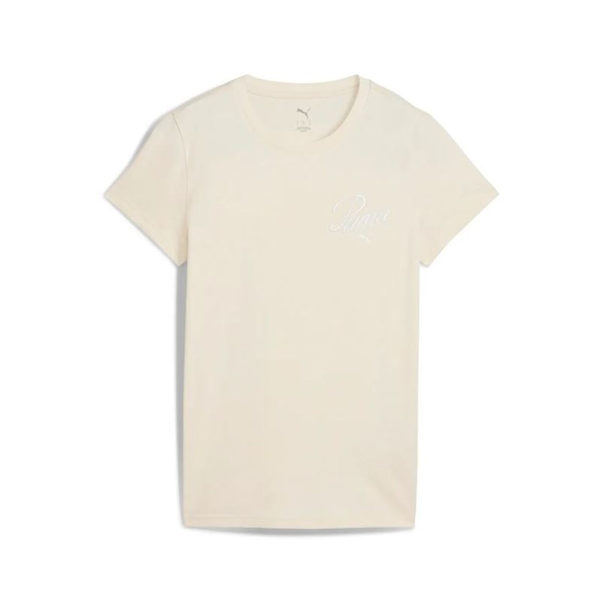 Camiseta de Manga Corta Mujer Puma Essentials Script Beige