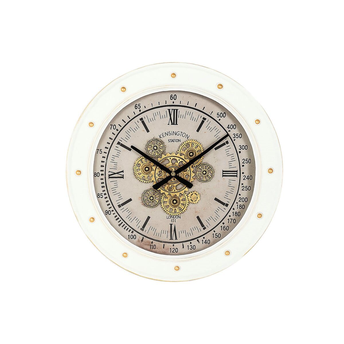 Reloj de Pared Home ESPRIT Blanco Metal Loft 60 x 9 x 60 cm
