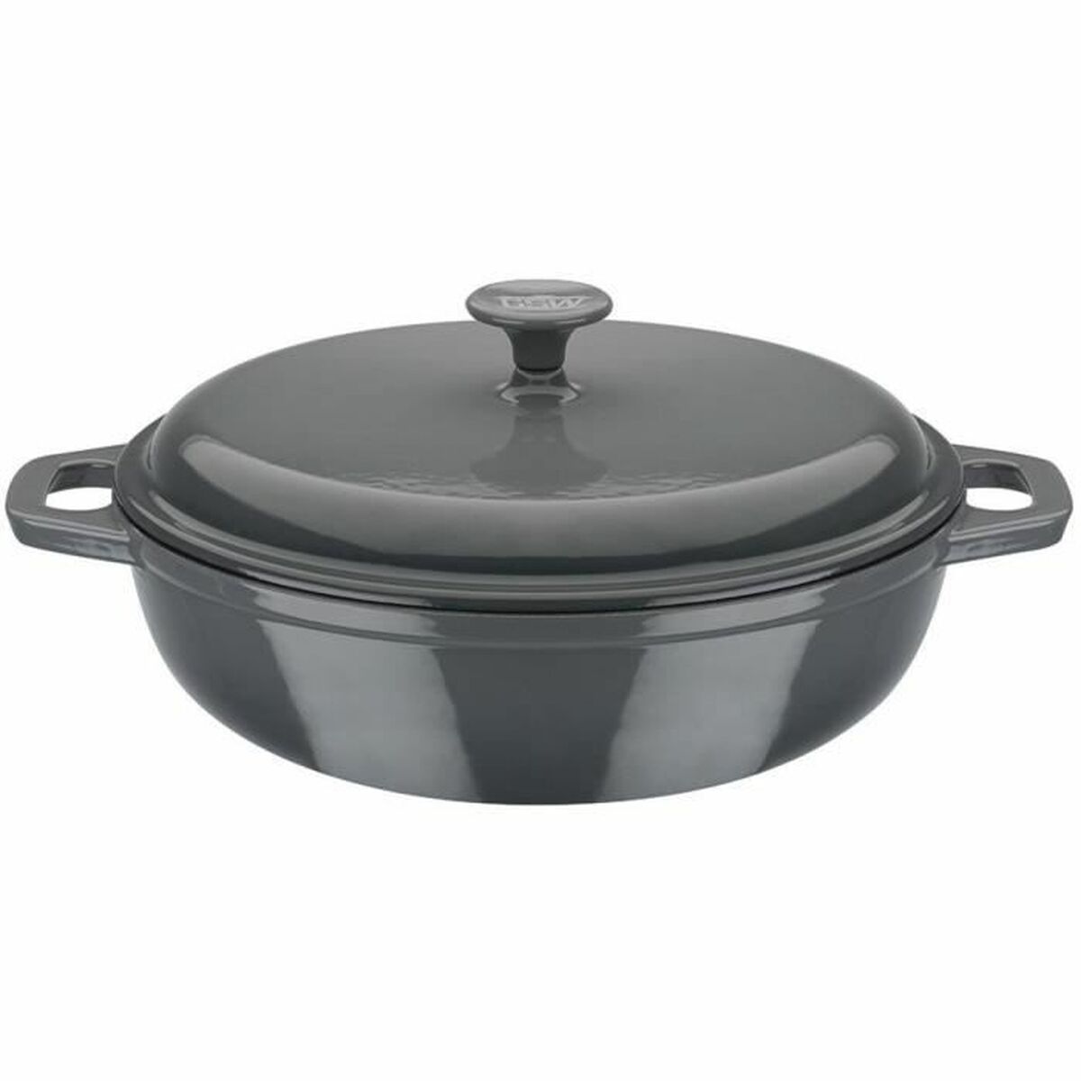 Cacerola Con Tapa GSW Gris 36 x 14 x 36 cm Hierro Fundido Ø 30 cm