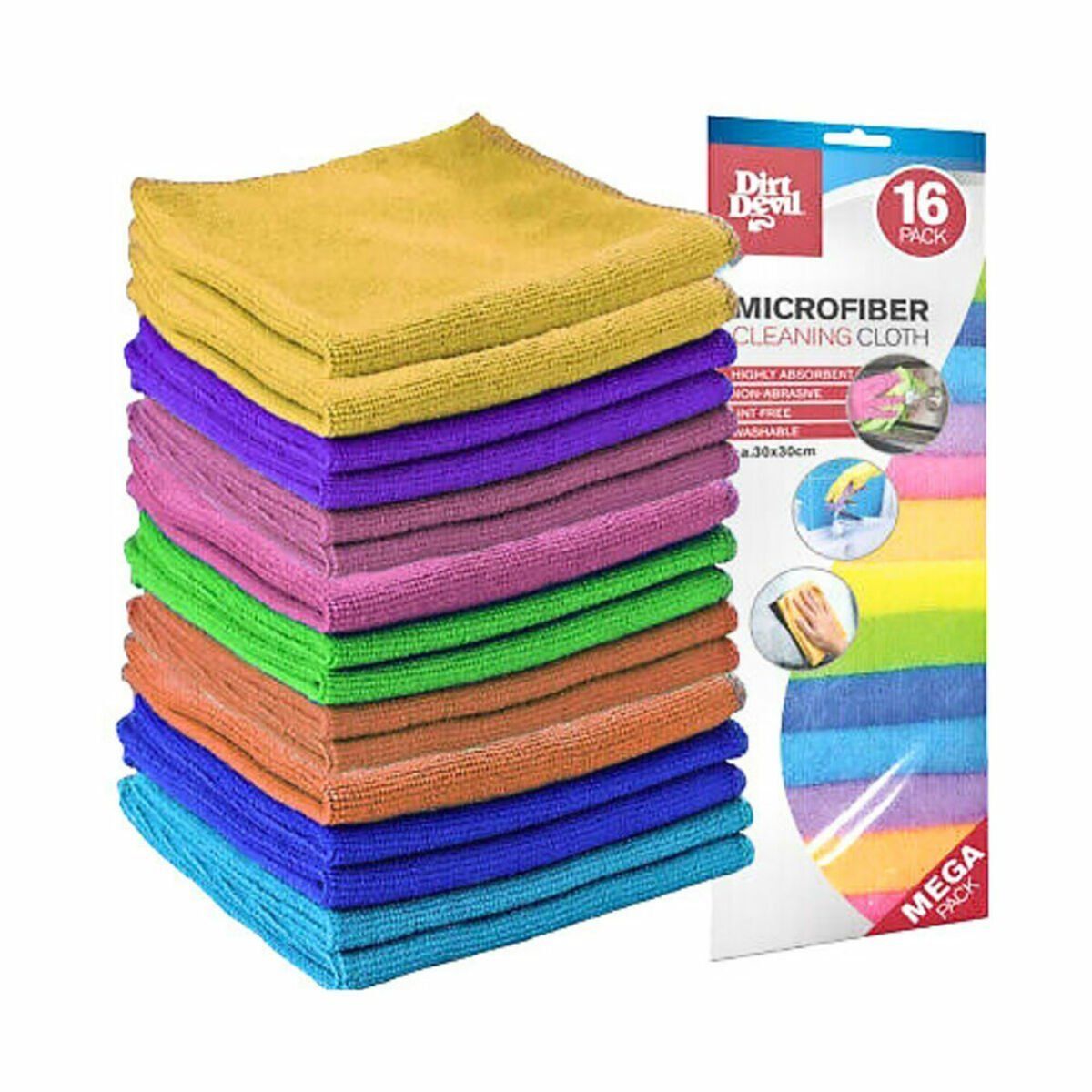 Bayeta microfibra Dirt Devil 30 x 30 cm 16 Unidades