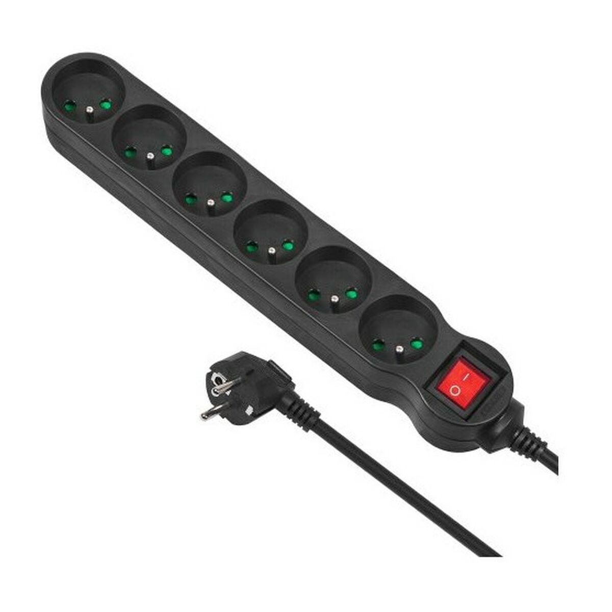Regleta Enchufes 6 Tomas con Interruptor MacLean MCE225 2300 W (1,5 m)