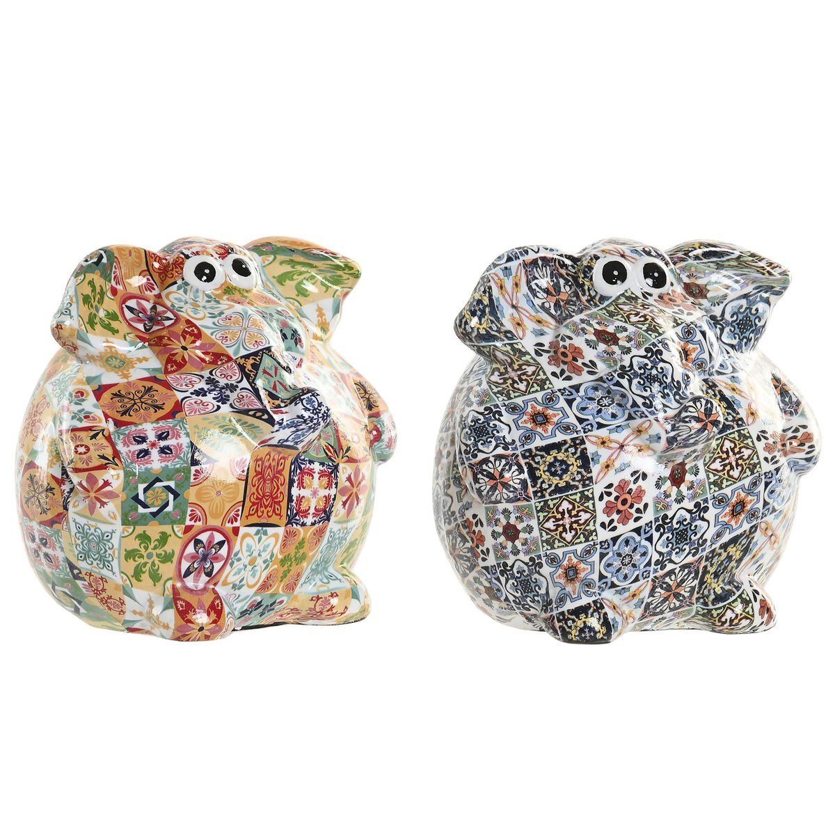 Hucha Home ESPRIT Resina Elefante 11,5 X 11 X 11 CM (2 Unidades)