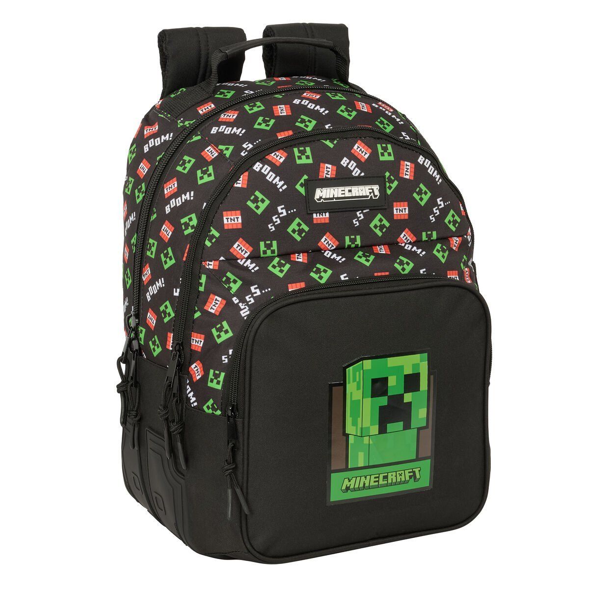 Mochila Escolar Minecraft Negro 32 x 42 x 15 cm