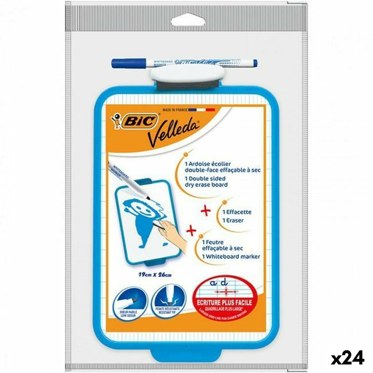 Pizarra blanca Bic 19 x 26 cm (24 Unidades)
