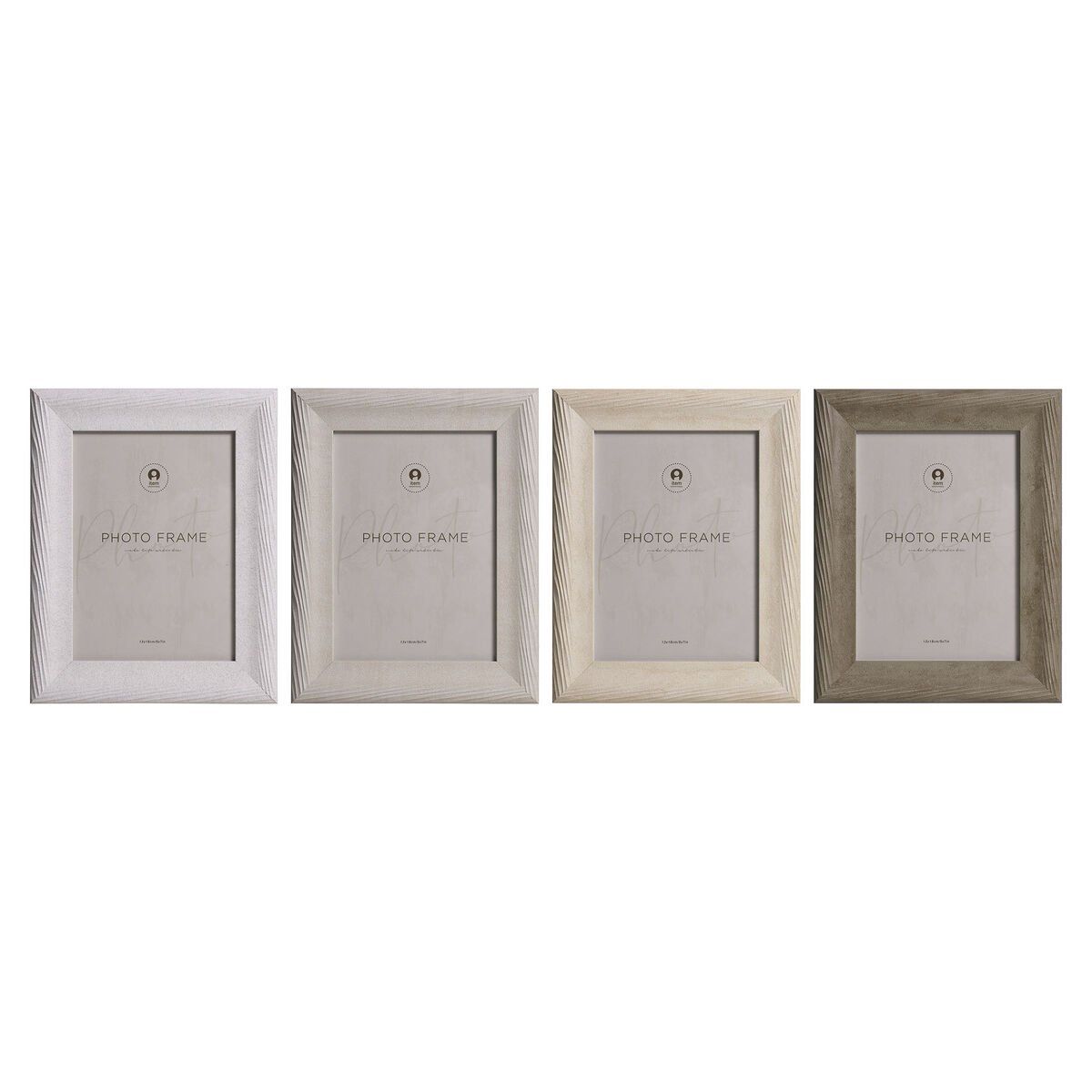 Marco de Fotos Home ESPRIT Beige Natural Cristal Poliestireno Urbano (4 Unidades)