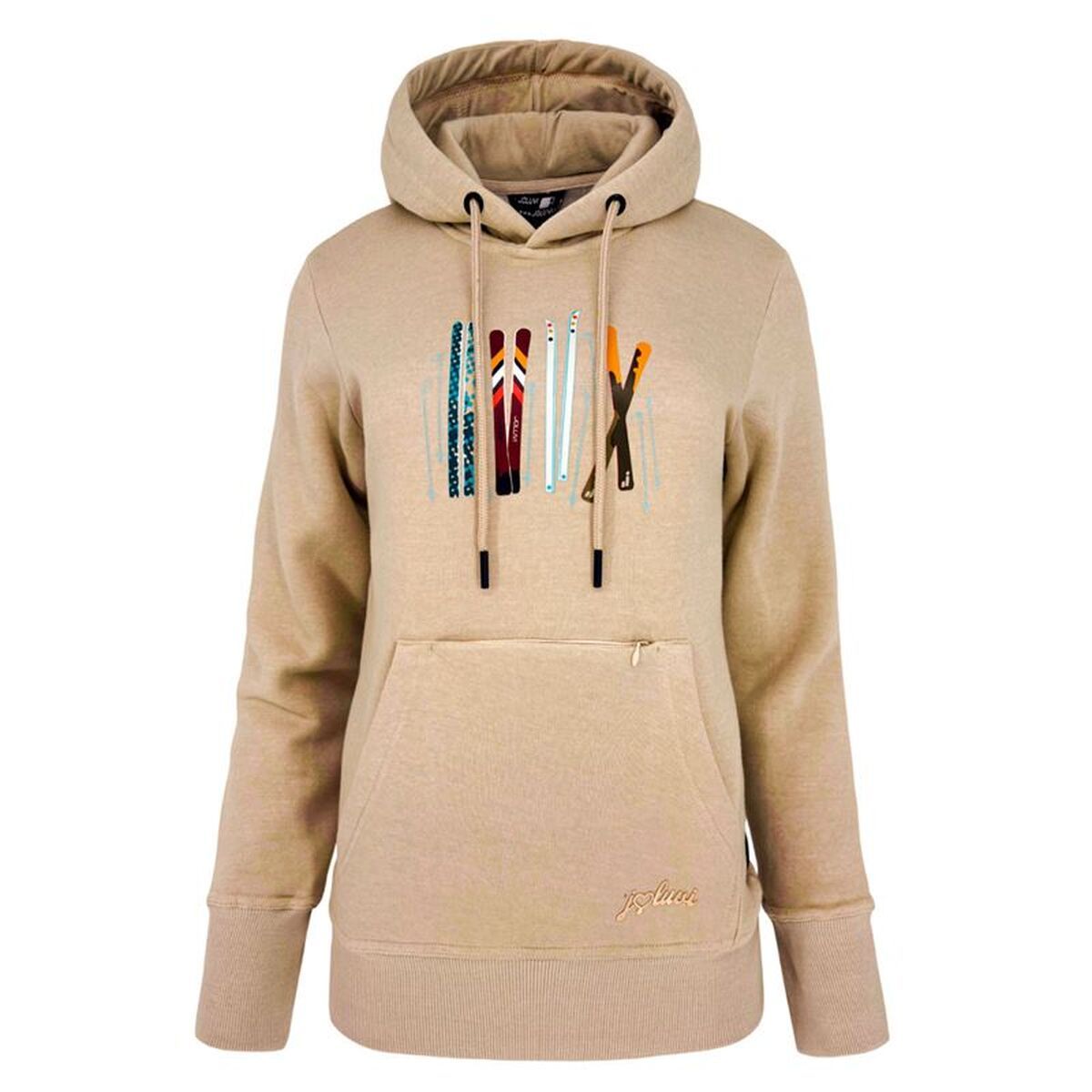 Sudadera con Capucha Mujer Joluvi Cotton Ski Ecru