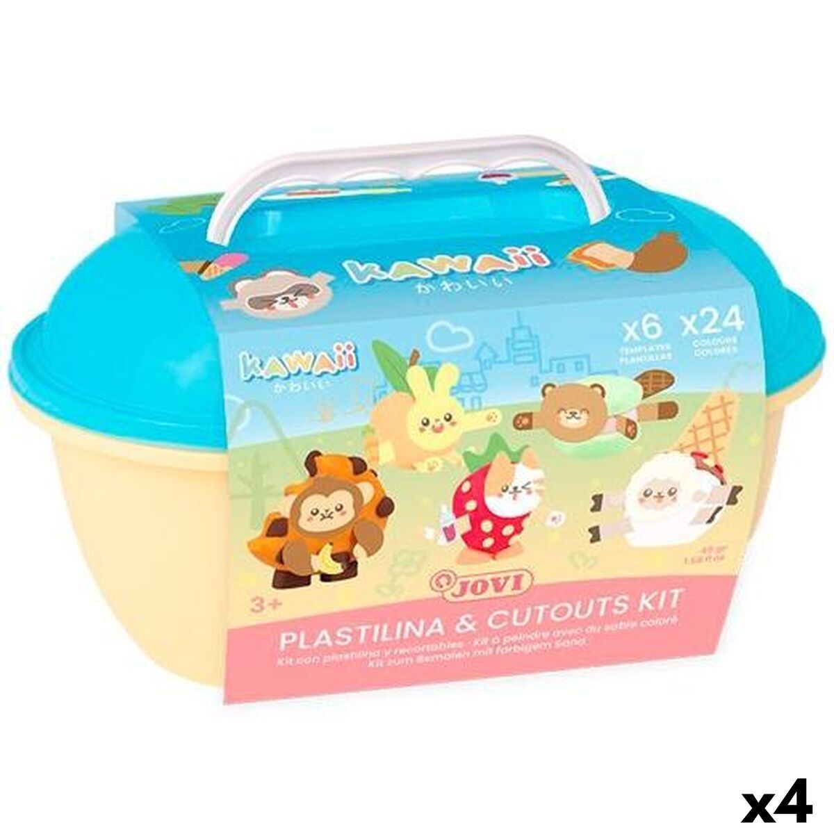 Juego de Plastilina Jovi KAWAII AIR DRY Multicolor (4 Unidades)