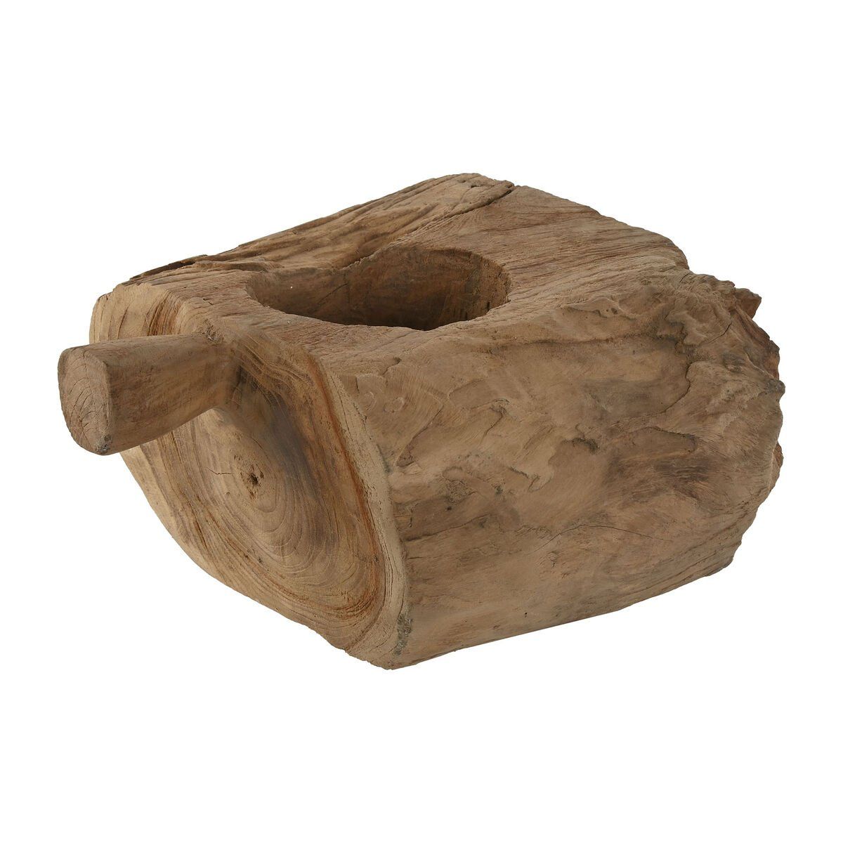 Portavelas Home ESPRIT Natural Teca 30 x 25 x 15 cm