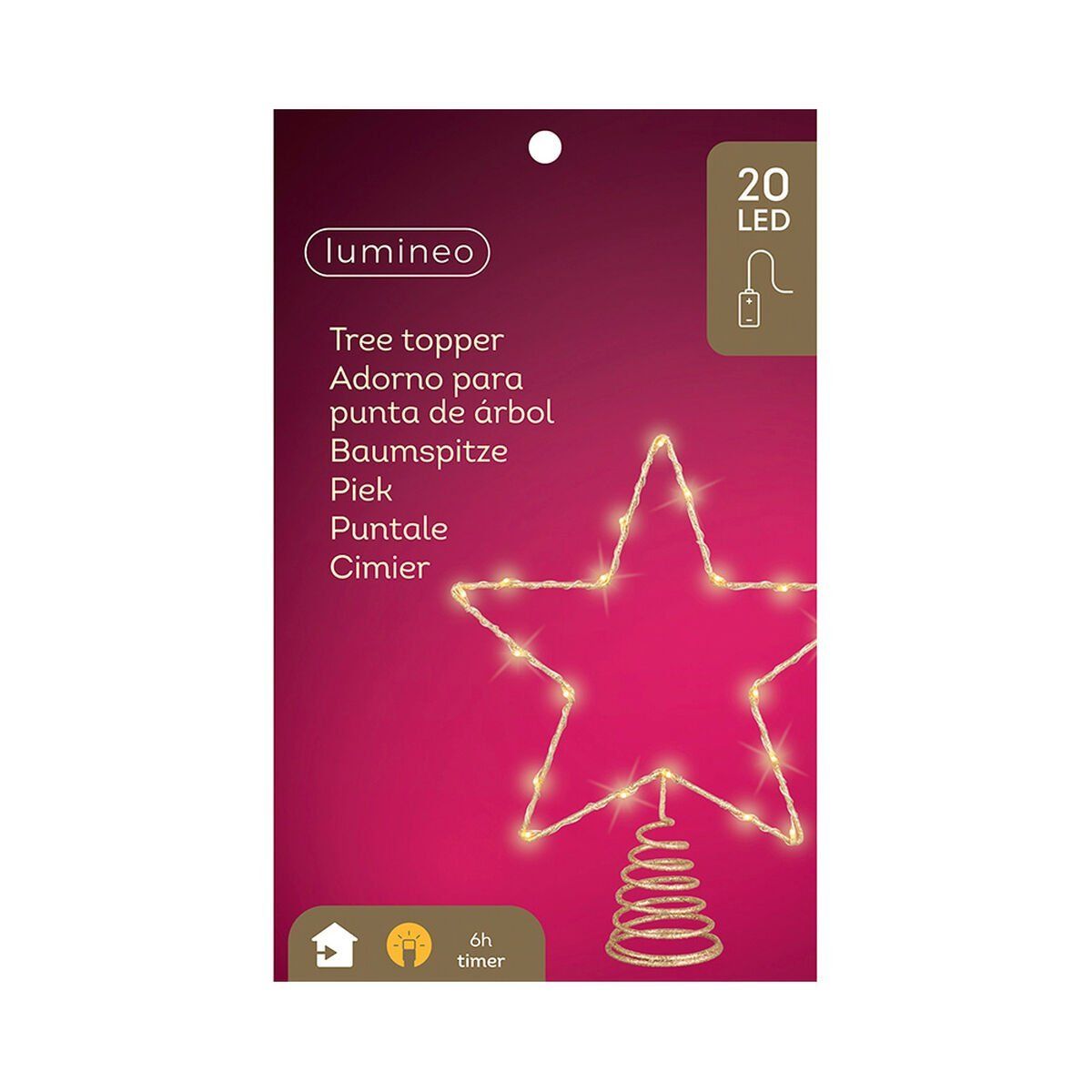 Estrella de Navidad Lumineo Dorado Metal 27 x 22 x 5 cm