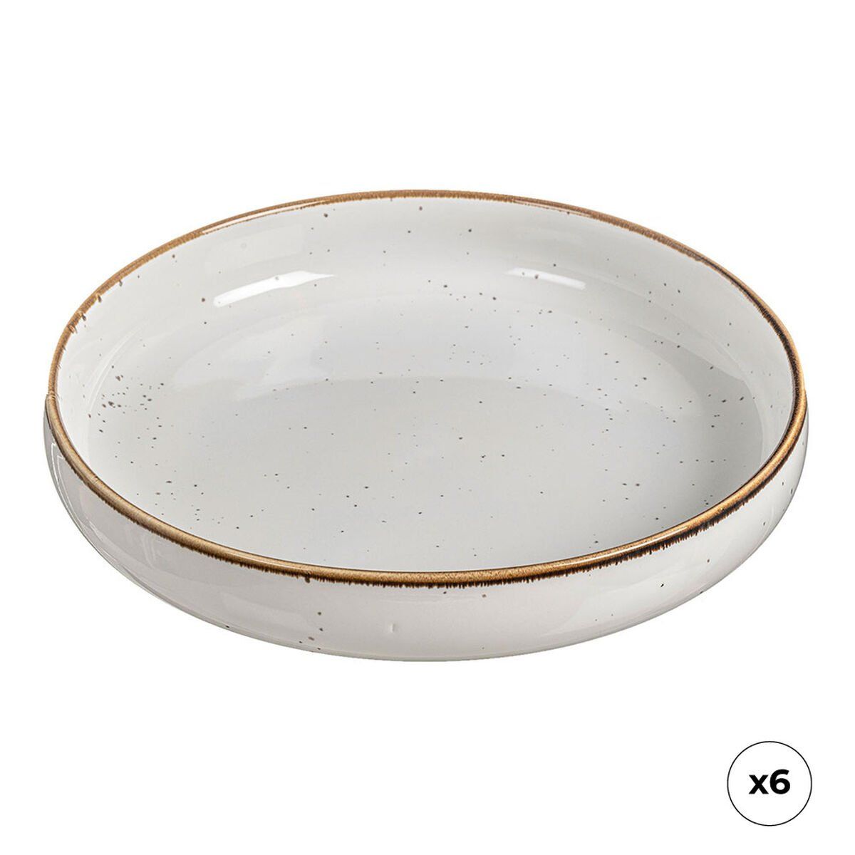 Plato Hondo Ovenza Porcelana Ø 20 cm (6 Unidades)