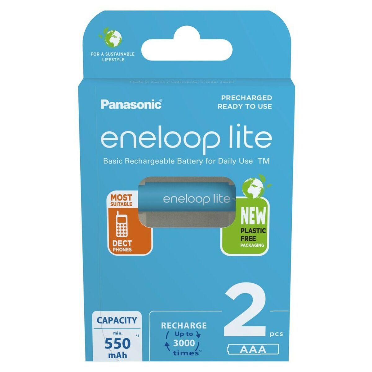 Pilas Recargables Panasonic BK-4LCCE/2CP (2 Unidades)