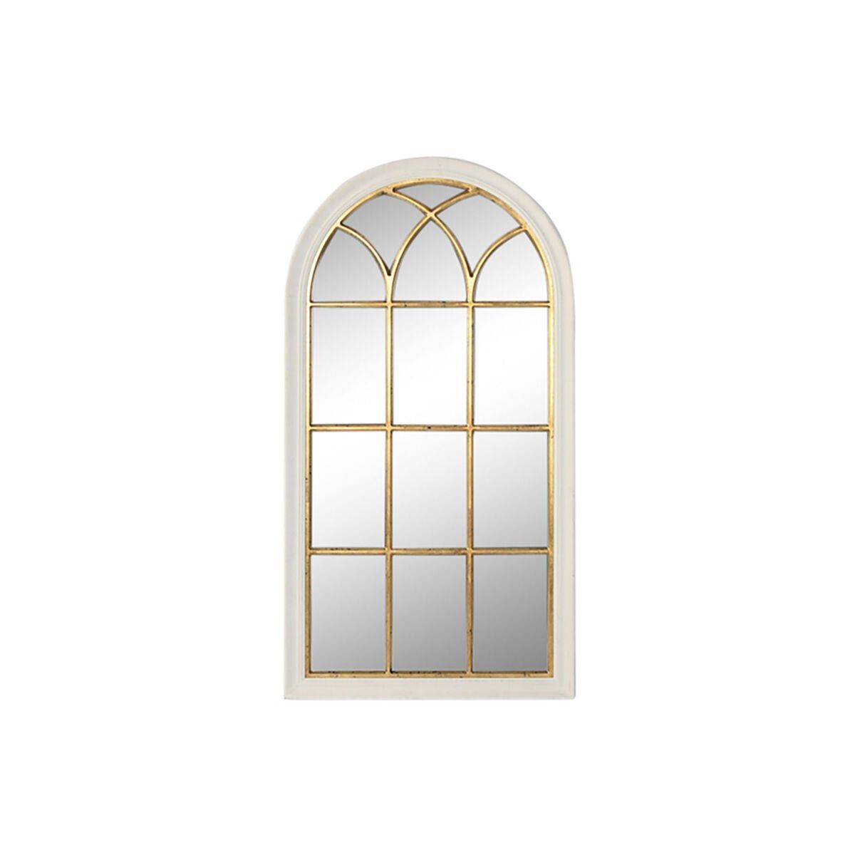 Espejo de pared Home ESPRIT Blanco Dorado Ventana 68 x 4 x 128 cm