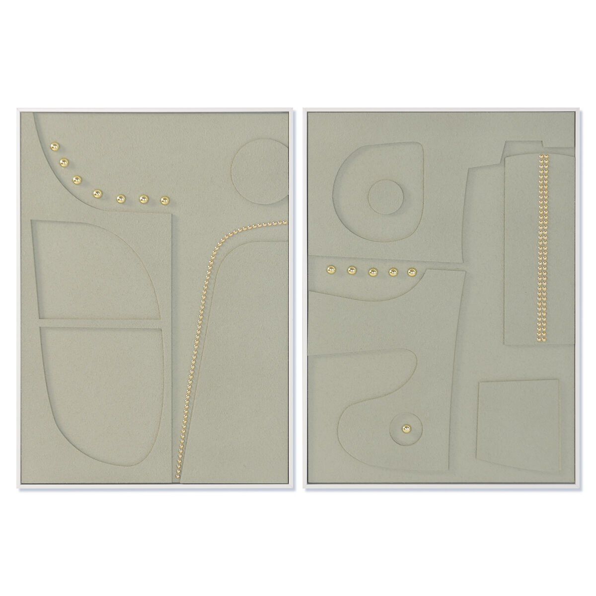 Lienzo Home ESPRIT Verde Dorado Moderno 52 X 4 X 72 CM (2 Unidades)