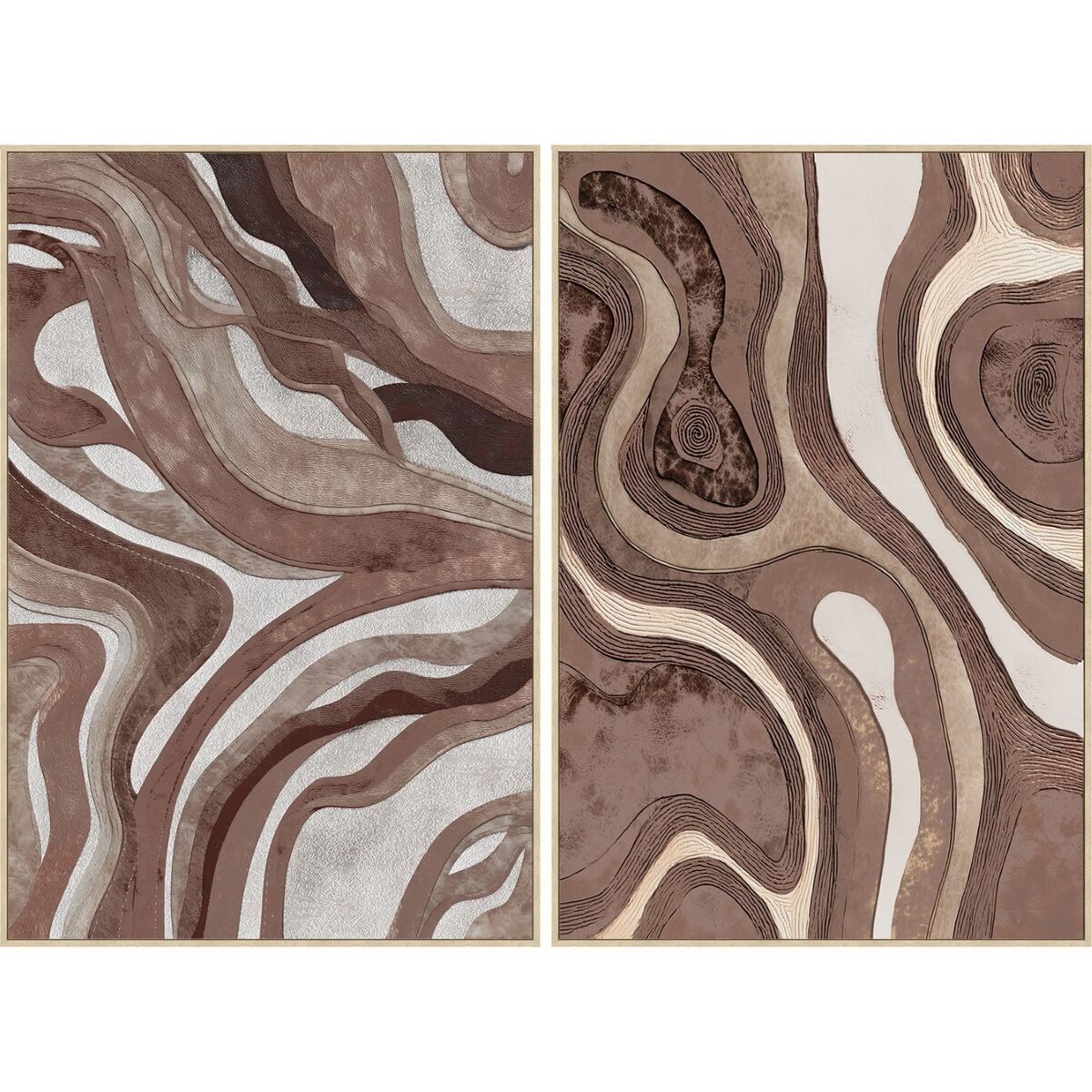Lienzo Home ESPRIT Marrón Beige Moderno Urbano 82,5 x 4,5 x 122,5 cm (2 Unidades)