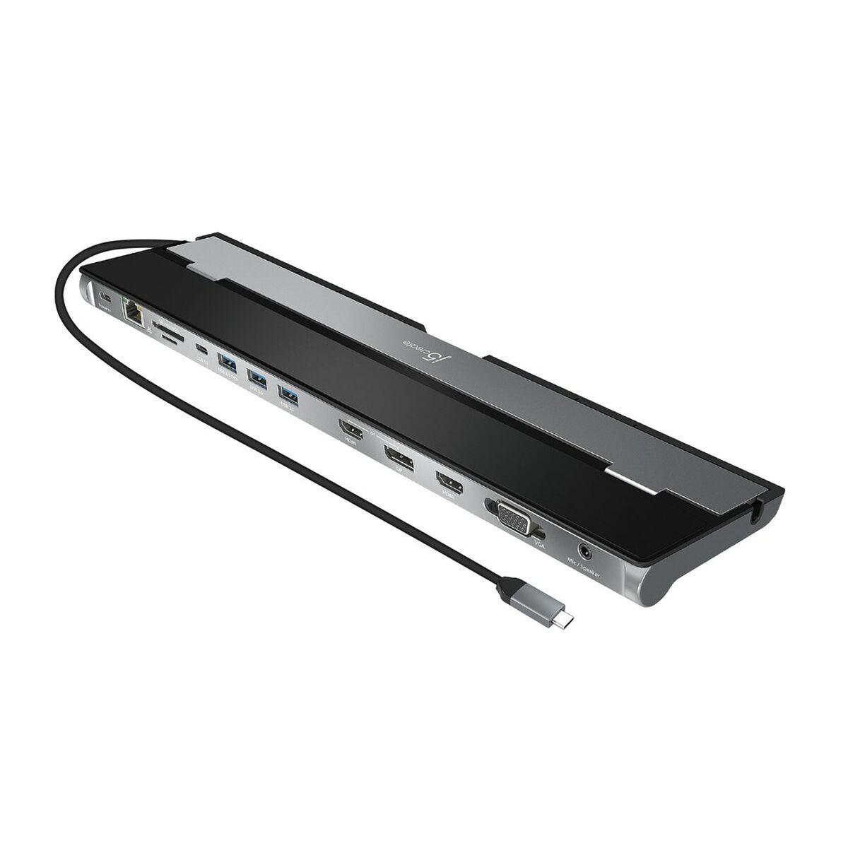 Hub USB j5create JCD543-N Negro negro, plateado 5 W