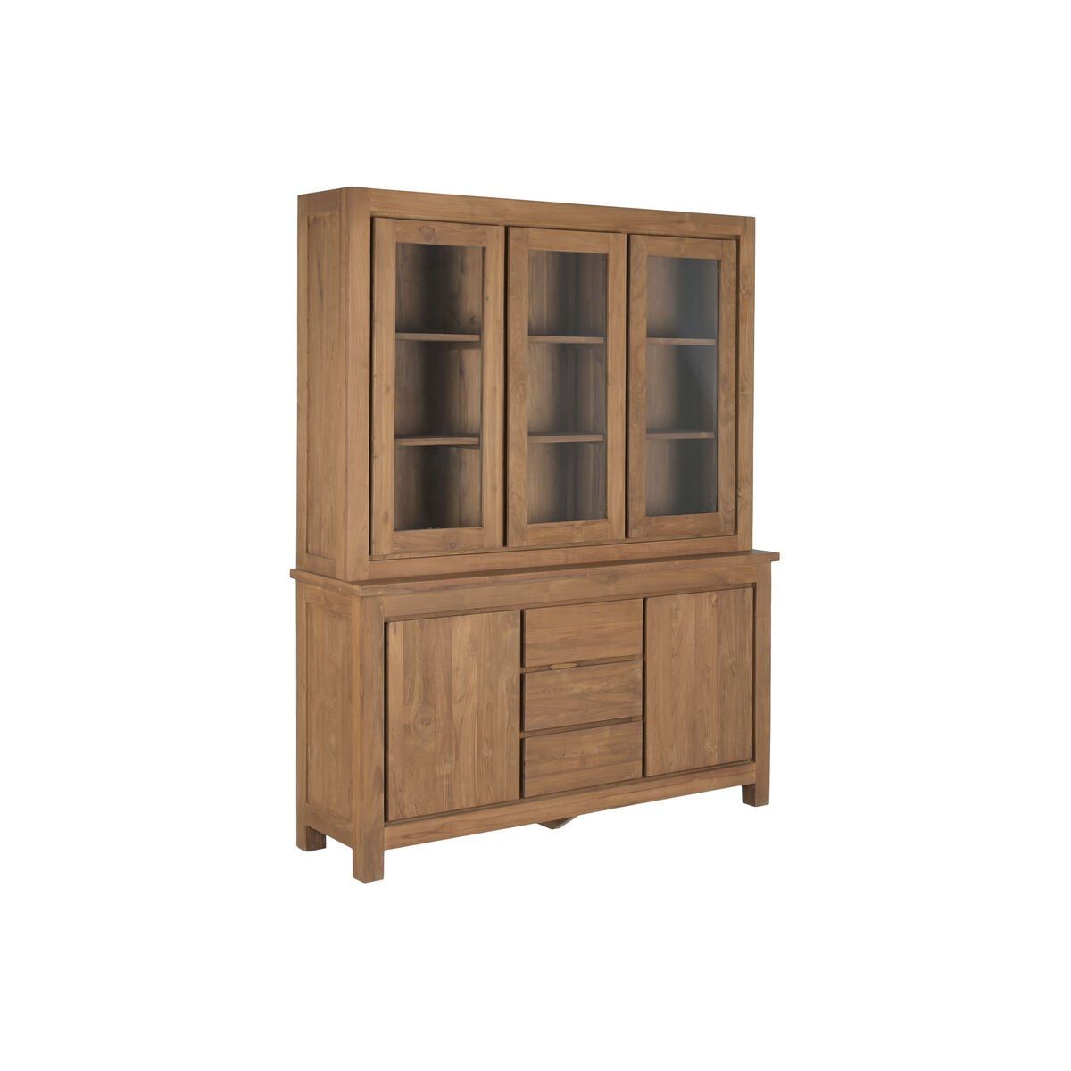 Vitrina Home ESPRIT Cristal madera de teca 160 X 45 X 210 CM
