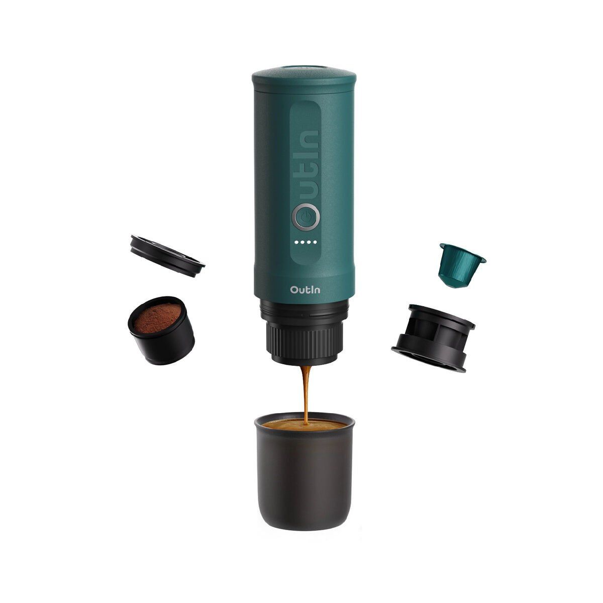 Cafetera Portátil Outin OUTINTEAL Turquesa Acero Inoxidable 80 ml