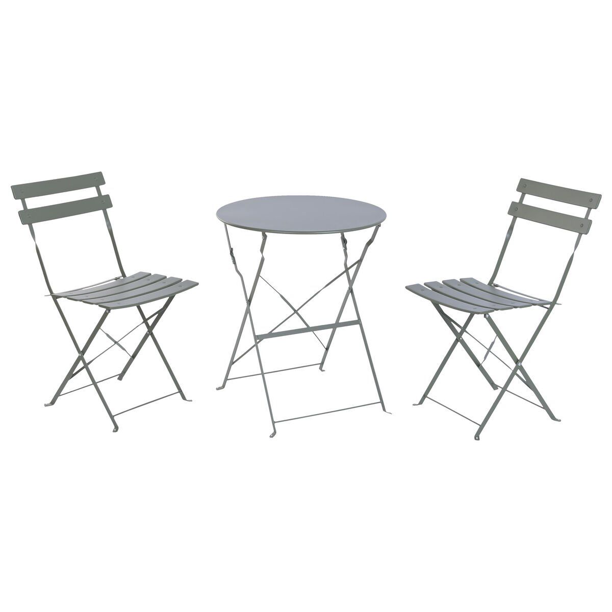 Conjunto de Mesa con 2 Sillas Home ESPRIT Verde 60 x 60 x 71 cm