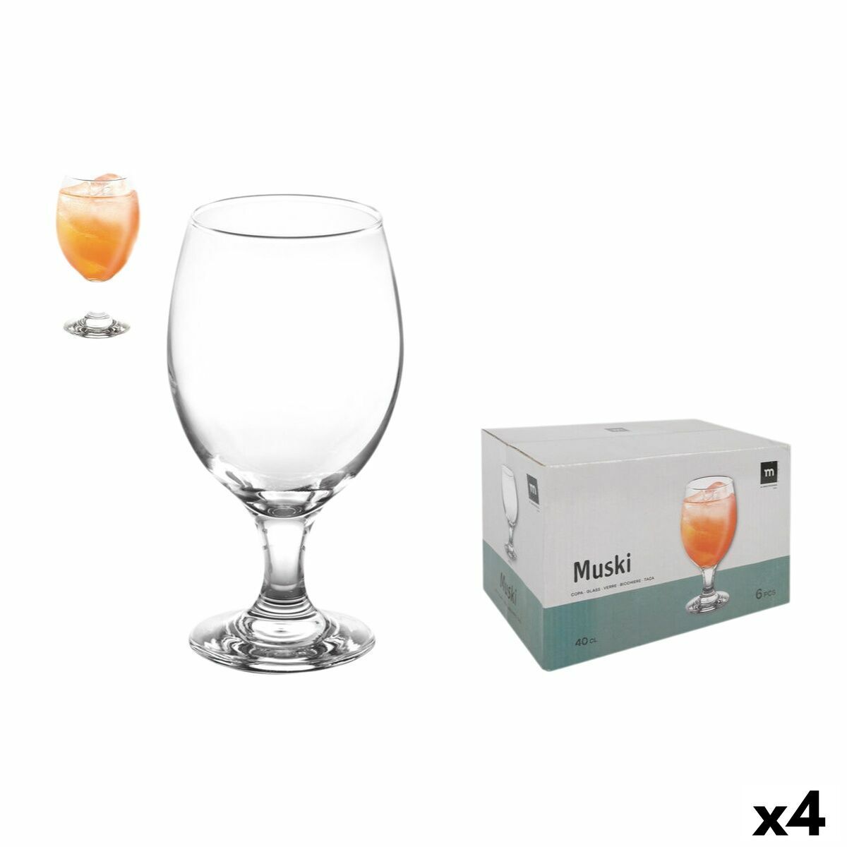 Set de Copas La Mediterránea MUSKI 0,4 l 6 Piezas (4 Unidades)