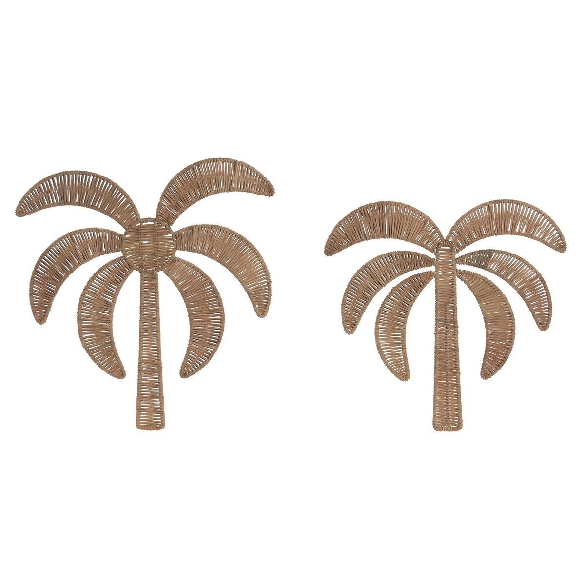 Decoración de Pared Home ESPRIT Natural Mediterráneo Palmera (2 Unidades)