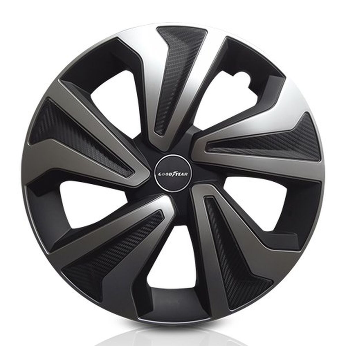Tapacubos Goodyear GOD9085 Negro Bicolor Plata 15" (4 Unidades)