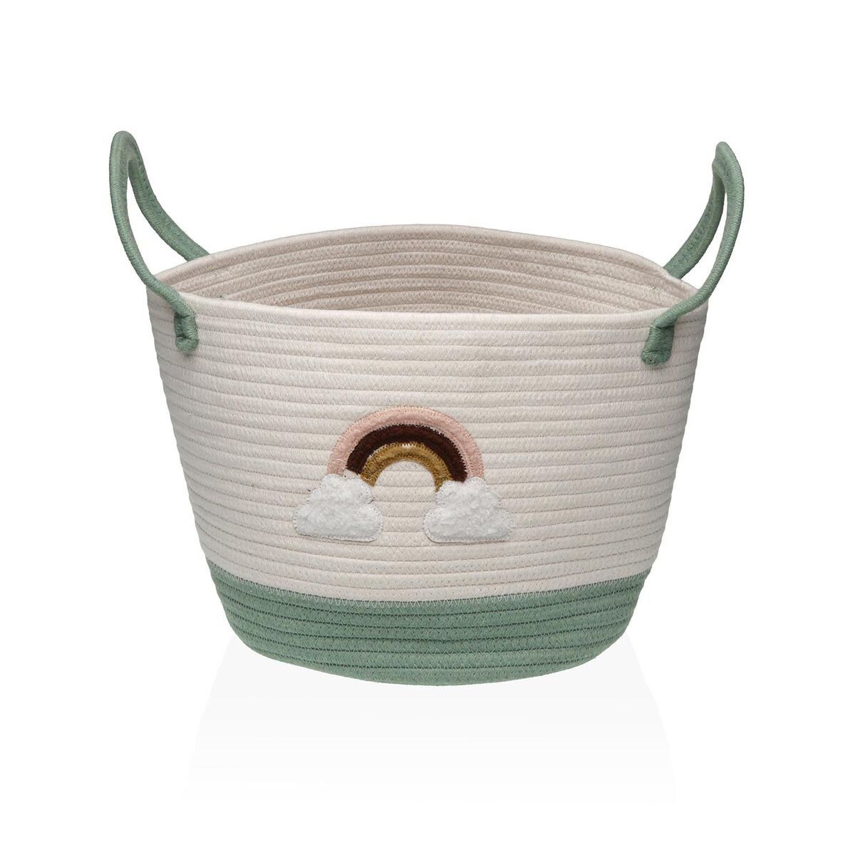 Cesta Versa Blanco Verde Polipropileno Fibra Arcoíris 28 X 25 X 28 CM