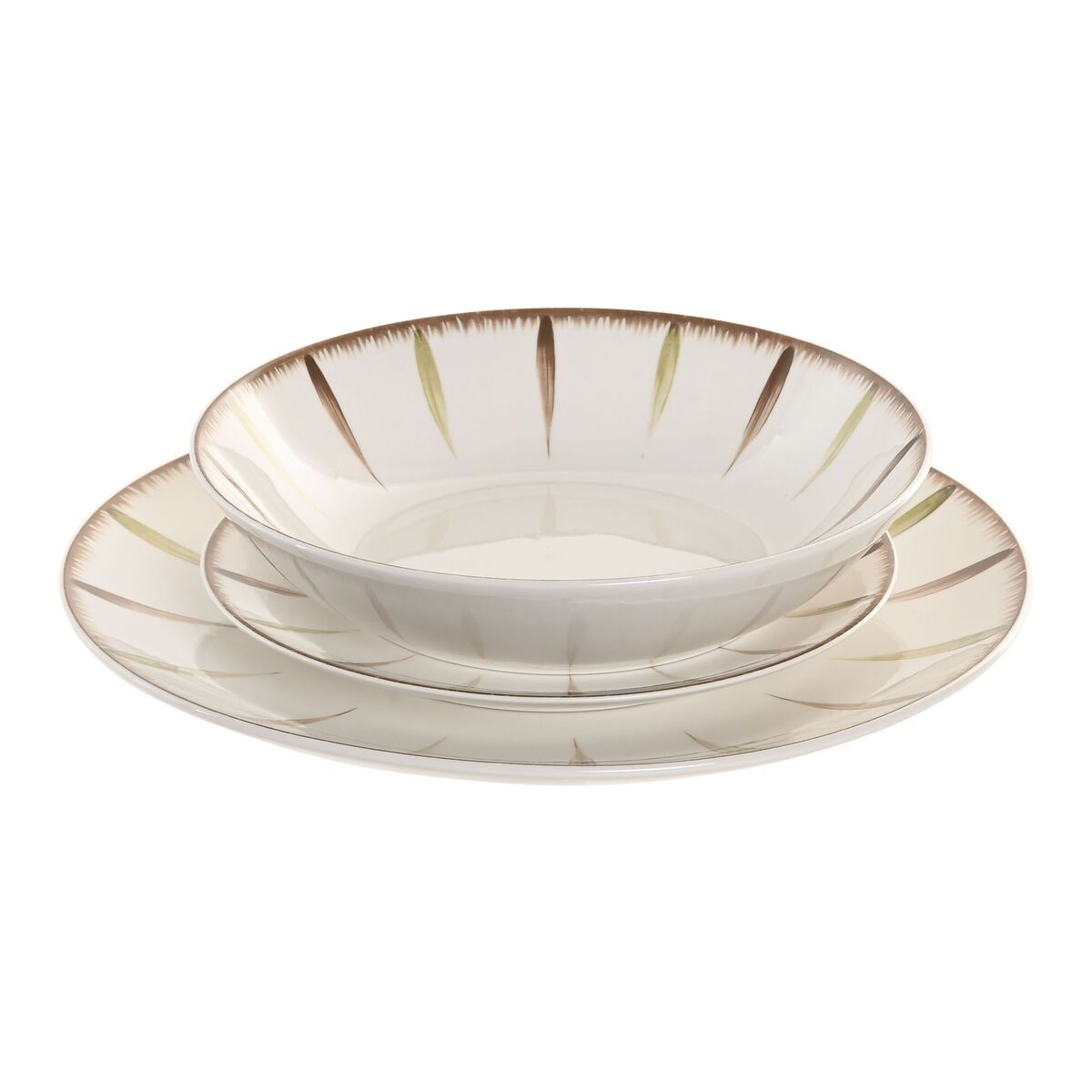 Vajilla Home ESPRIT Blanco Verde Porcelana 18 Piezas