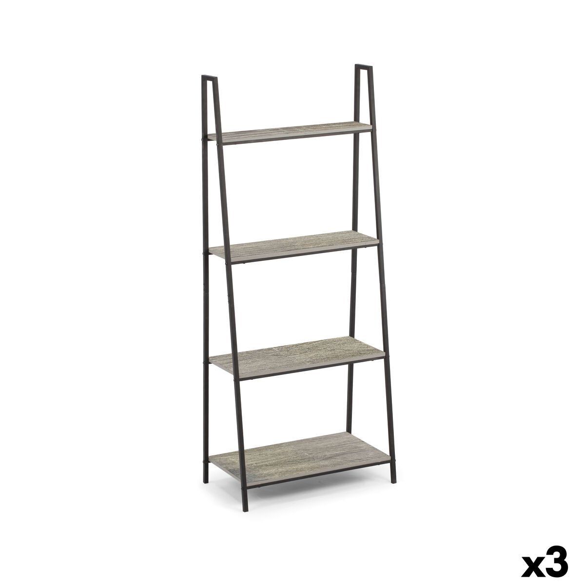 Estantería MobleKit Negro Gris Madera Metal 60 x 34,5 x 150 cm (3 Unidades)