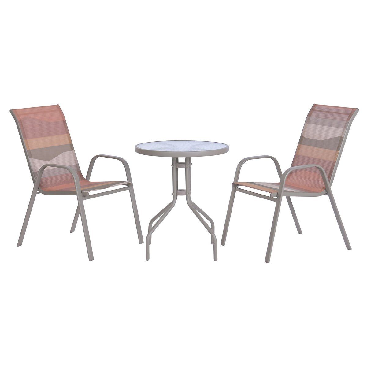 Conjunto de Mesa con 2 Sillas Home ESPRIT Verde Multicolor 60 x 60 x 70 cm