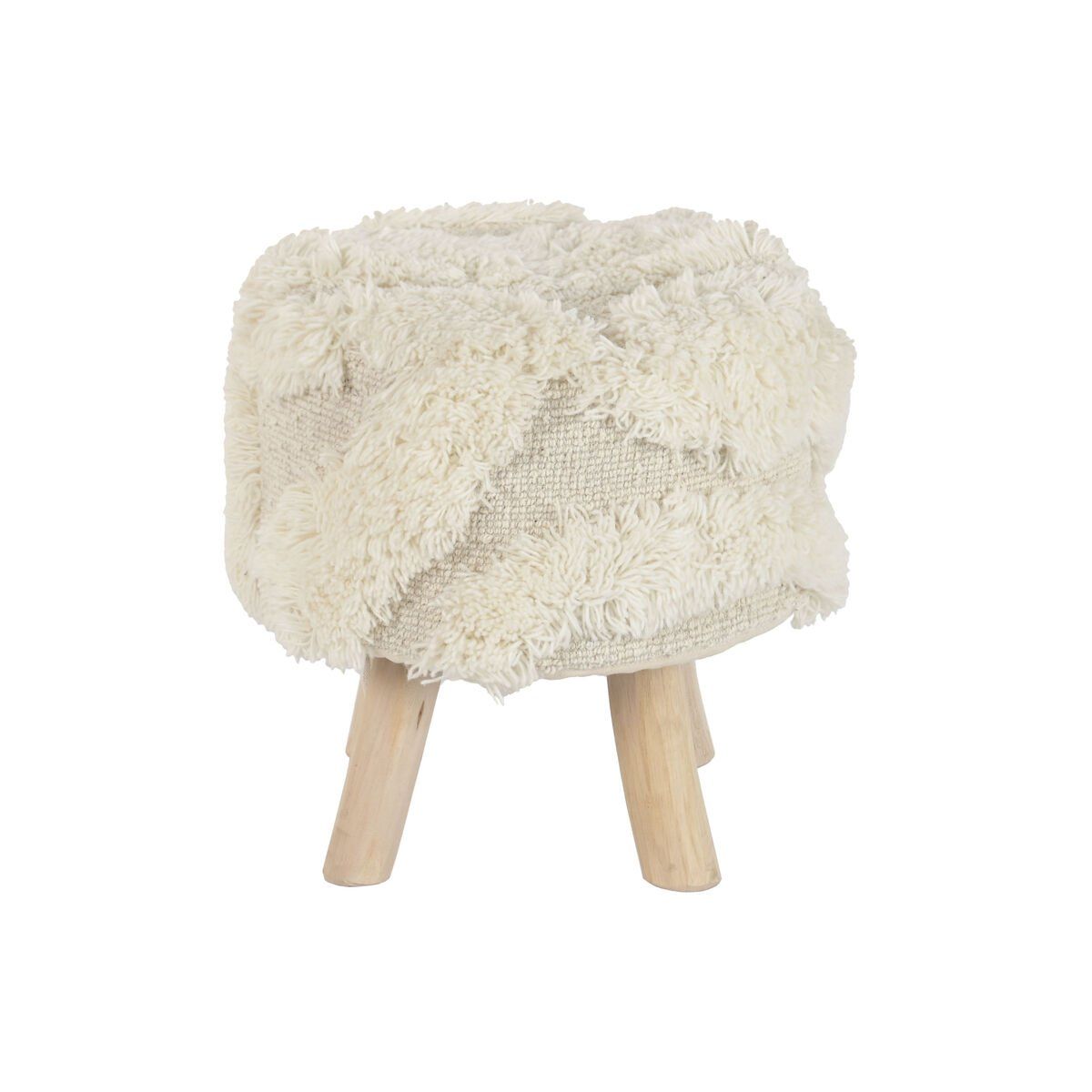 Reposapiés Home ESPRIT Beige Boho 40 x 40 x 40 cm