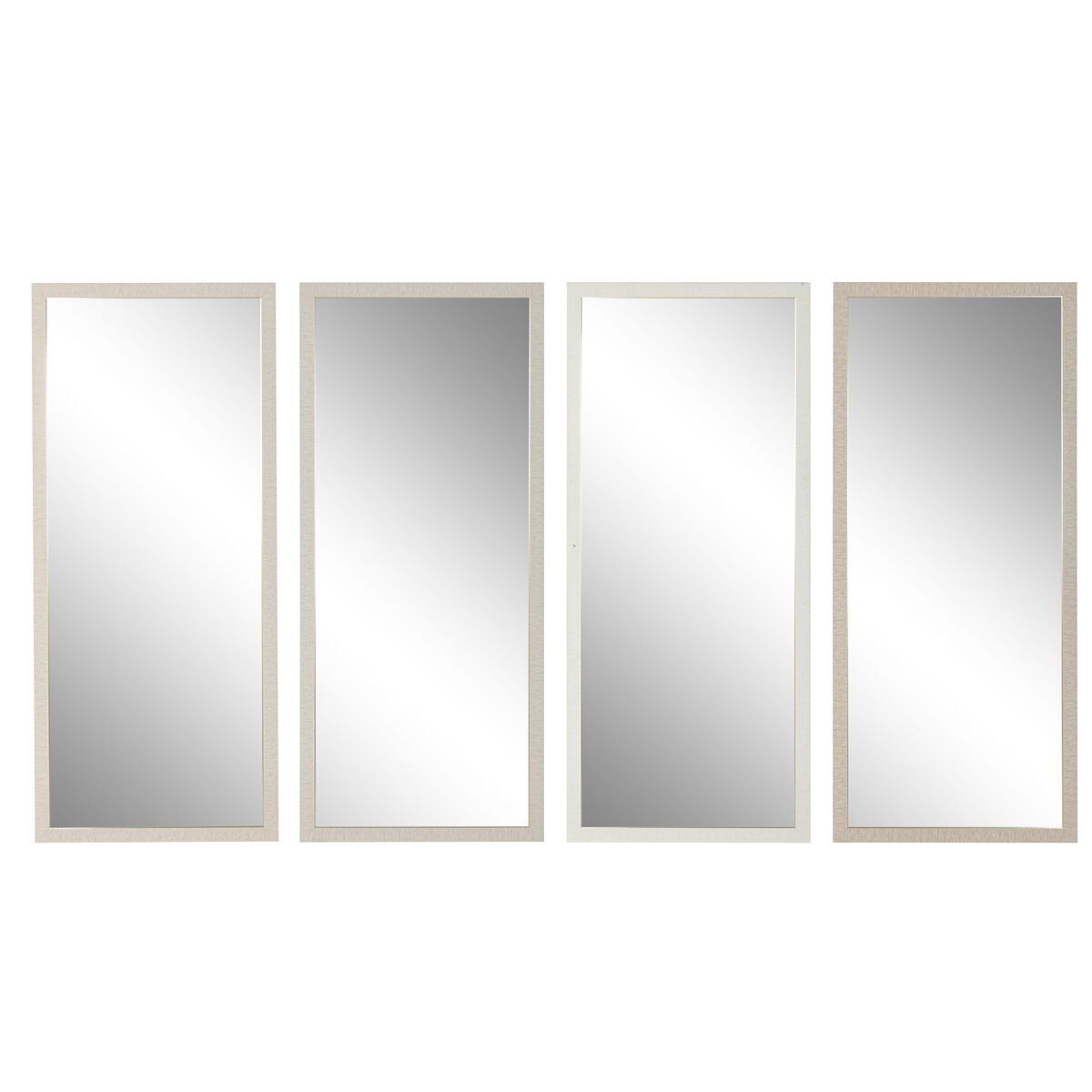 Espejo de pared Home ESPRIT Blanco Marrón Beige Gris Moderno 68 x 2 x 156 cm (4 Unidades)