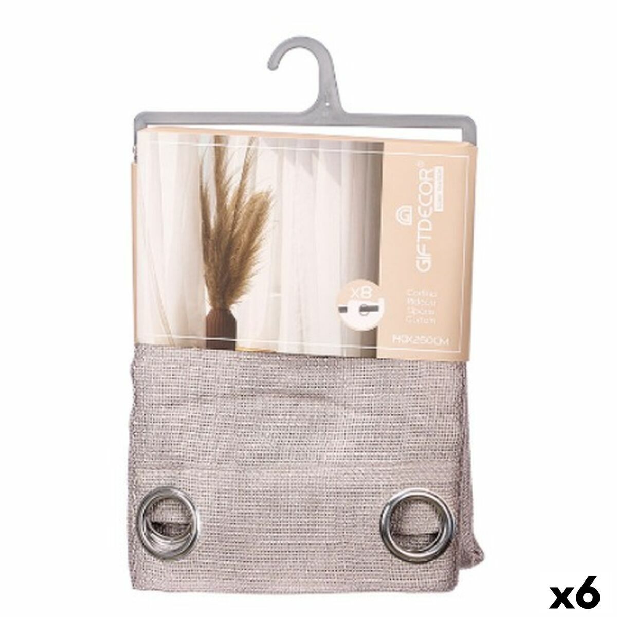 Cortina Gift Decor Gris 140 x 260 cm (6 Unidades)