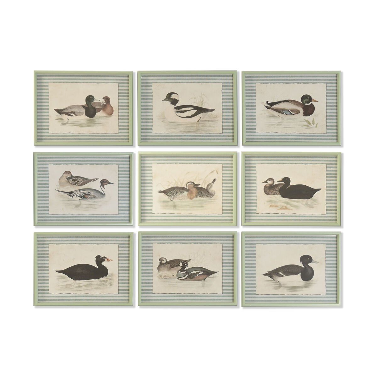 Cuadro Home ESPRIT Cristal Abeto 40 x 2.5 x 30 cm (9 Unidades)