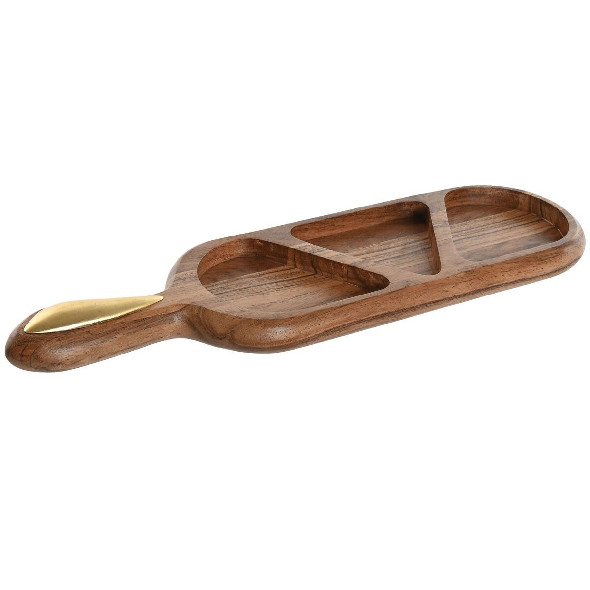 Bandeja de Aperitivos Home ESPRIT Dorado Natural 46 x 13,5 x 2,5 cm