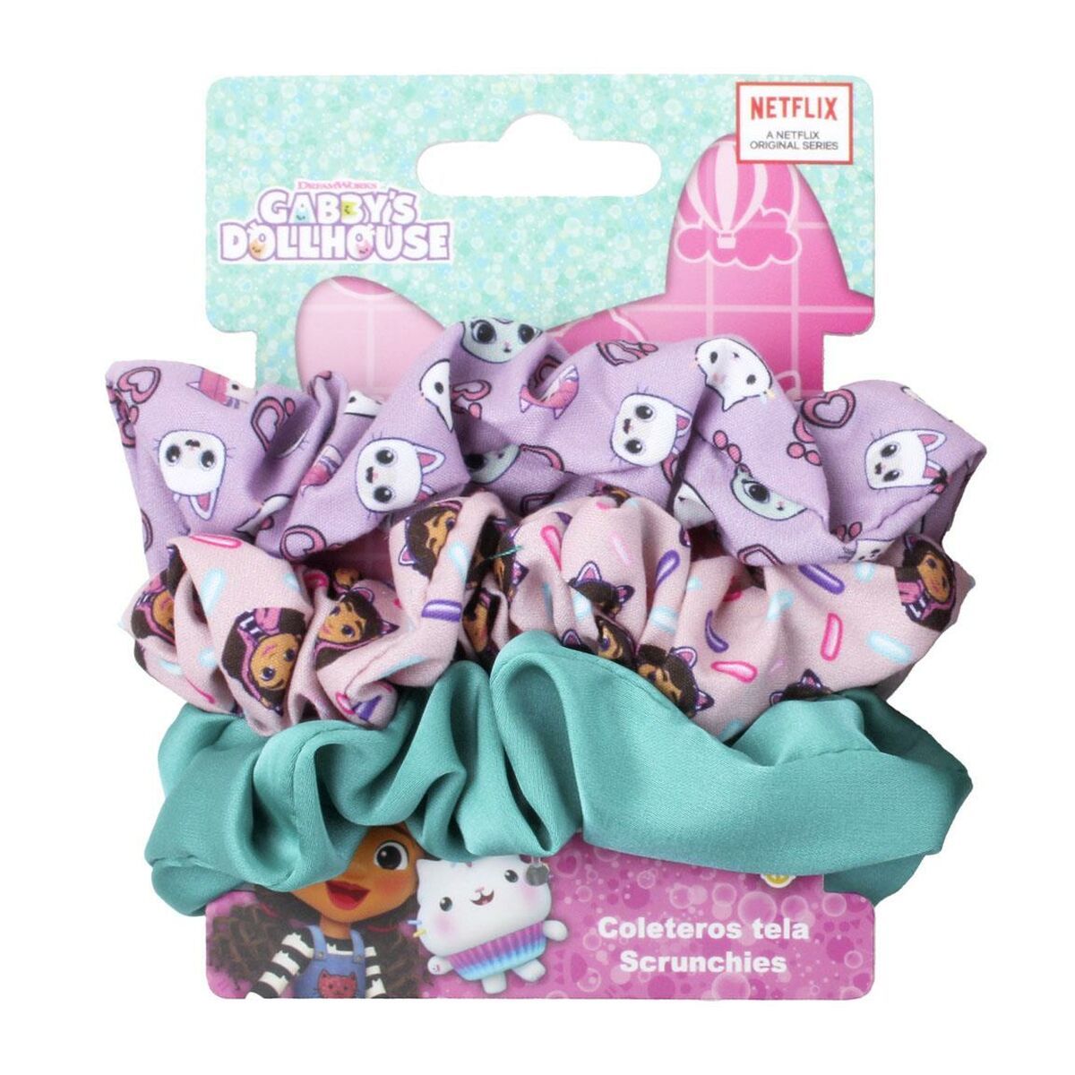 Gomas de Pelo Gabby's Dollhouse Rosa 3 Piezas