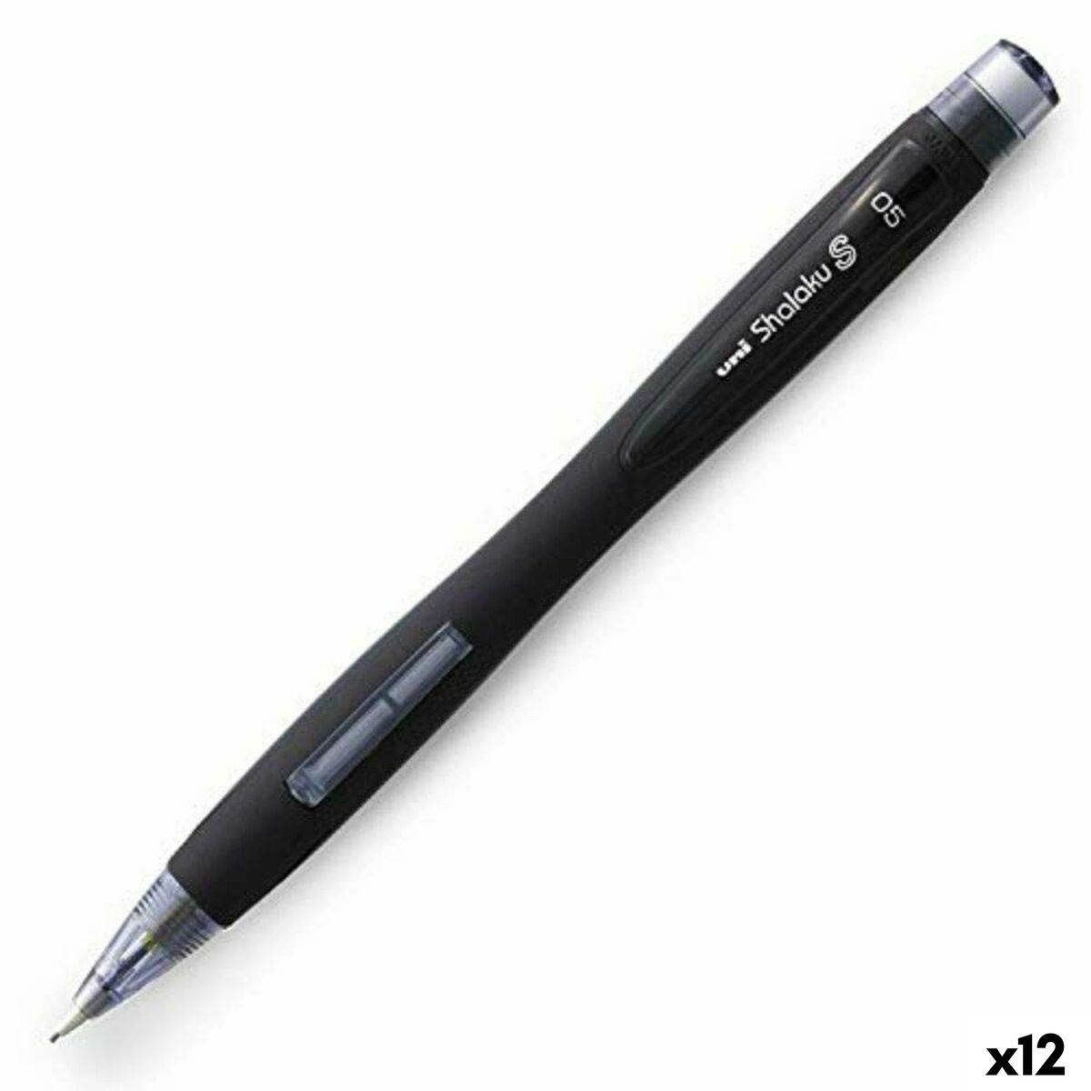 Portaminas Uni-Ball SHALAKU S Negro 0,5 mm (12 Unidades)
