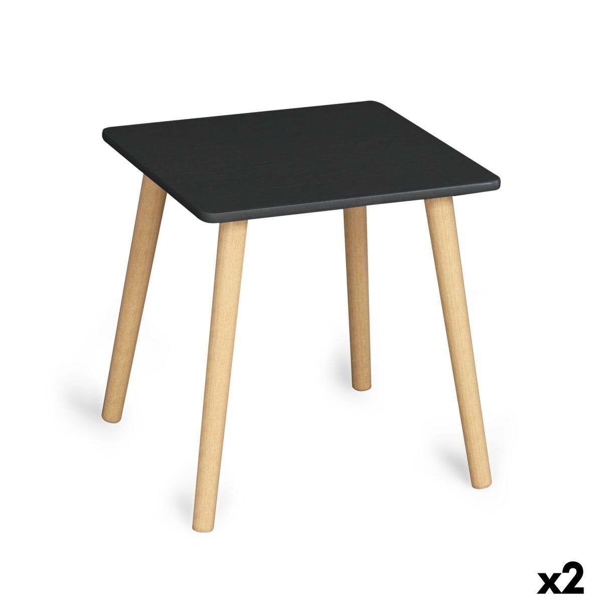 Mesa auxiliar MobleKit Marrón Negro 40 x 40 x 40 cm (2 Unidades)