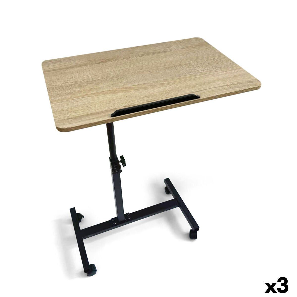 Mesa auxiliar MobleKit Marrón Negro 60 x 40 x 59 cm Madera Metal (3 Unidades)