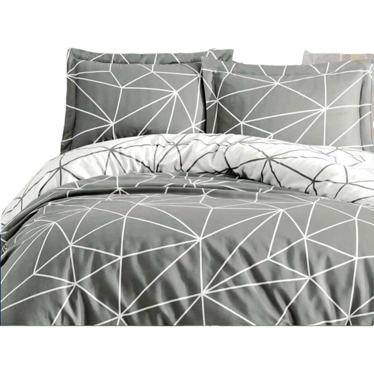 Juego de funda nórdica Gris Cama de 200 3 Piezas