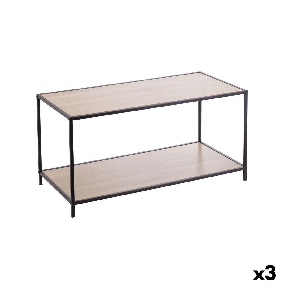 Mesa auxiliar MobleKit Marrón Negro 78 x 38 x 38 cm Madera (3 Unidades)