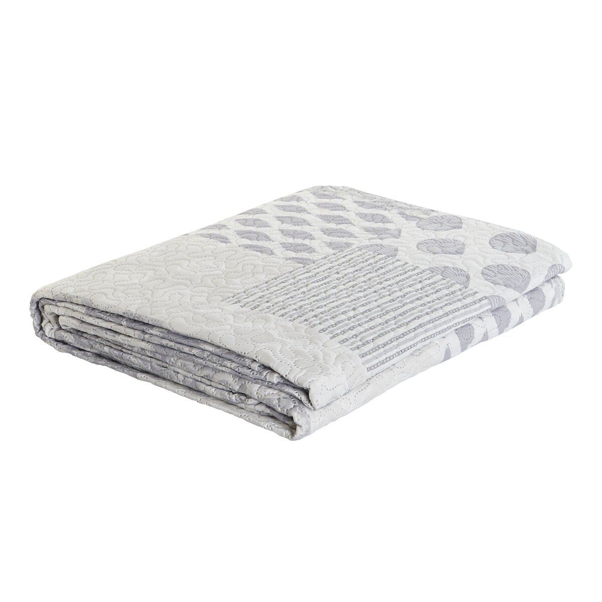 Colcha DKD Home Decor Beige Gris Cama de 90 Cama de 150 180 x 260 x 1 cm